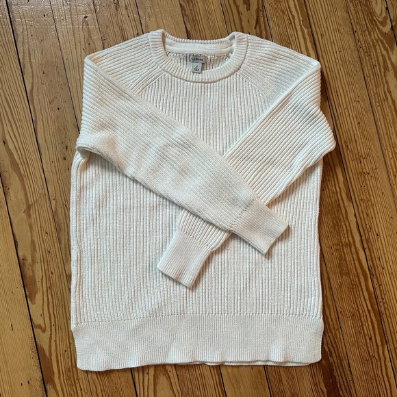 LL Bean Cream Crew Neck Sweater - Picture 3 of 3